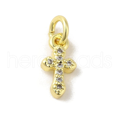 Brass Micro Pave Cubic Zirconia Charms KK-M283-20F-01-1