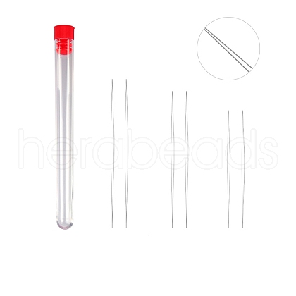 Tarnish Resistant Stainless Steel Collapsible Big Eye Beading Needles X-SENE-PW0013-02U-1