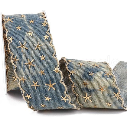 Star Bronzing Denim Polyester Ribbon PW-WGCF3C2-02-1