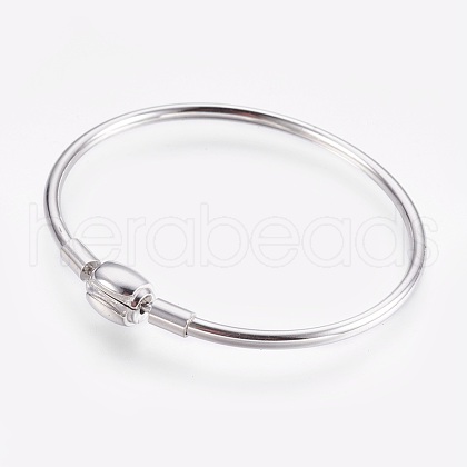 Tarnish Resistant 304 Stainless Steel European Style Bangle Making BJEW-I267-003B-1