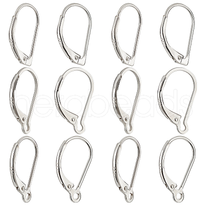   12Pcs 3 Style Sterling Silver Leverback Earring Findings STER-PH0001-36-1