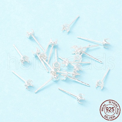 925 Sterling Silver Post Stud Earring Settings STER-P047-06A-S-1