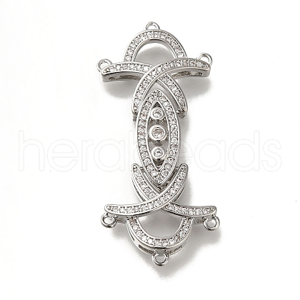 Brass Micro Pave Clear Cubic Zirconia Fold Over Clasps KK-H480-27P-1