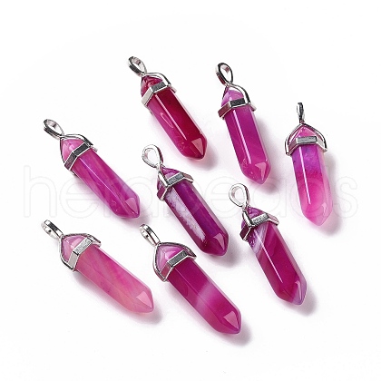 Natural Agate Double Terminated Pointed Pendants G-F295-05H-1