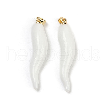 Handmade Lampwork with Brass Pendants KK-Q095-02A-06-1