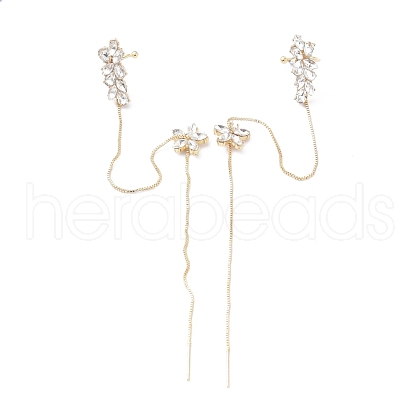 Flower Ear Cuff Wrap Climber Earrings EJEW-P193-03G-1