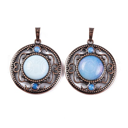 Synthetic Opalite Pendants G-Q158-03-16-1