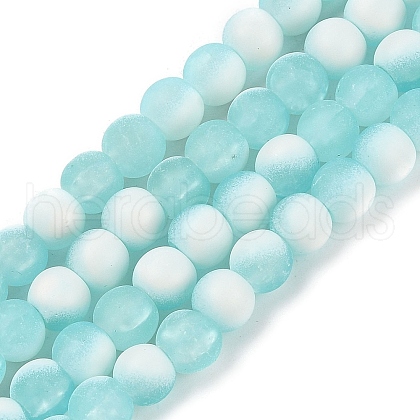 Frosted Crackle Glass Beads Strands X1-GLAA-U001-6mm-M08-1
