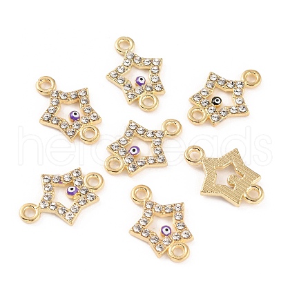 Evil Eye Zinec Alloy Enamel Connector Charms ENAM-TAC0021-16KCG-01-1