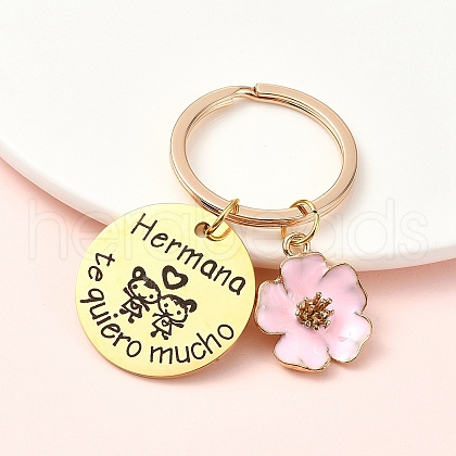 Alloy Enamel & 304 Stainless Steel Keychain KEYC-YW00094-01-1