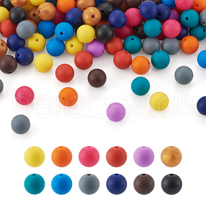 120Pcs 12 Colors Silicone Beads SIL-TA0001-18-1