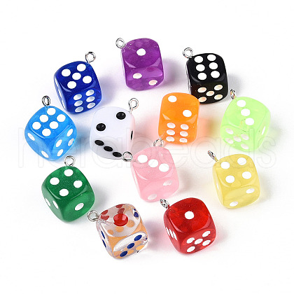 Transparent Acrylic Enamel Pendants TACR-T028-54-1