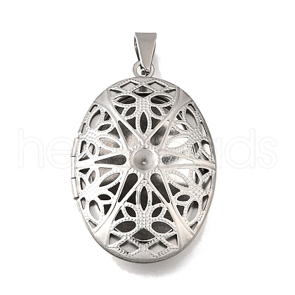 316 Stainless Steel Locket Pendants STAS-C123-01A-P-1