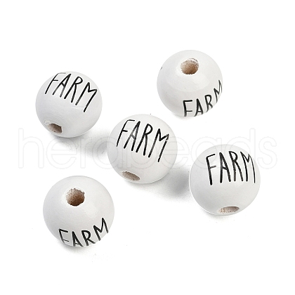 Spray Painted Wood European Beads WOOD-F017-09A-1