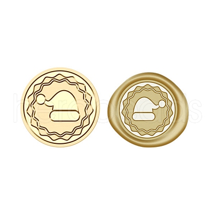 Christmas Series Wax Seal Brass Stamp Head AJEW-Z031-04G-11-1