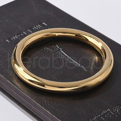 304 Stainless Steel Plain Bangles for Women BJEW-S161-10G-1