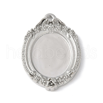 Brass Brass Pendant Cabochon Settings KK-V005-02P-01-1