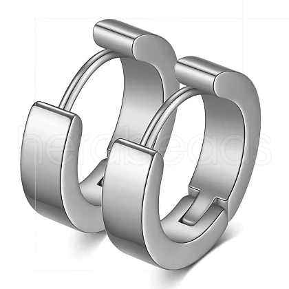 Stainless Steel Hoop Earrings PW-WG73897-04-1