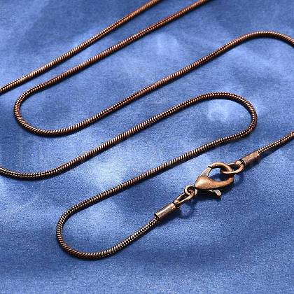 Brass Round Snake Chain Necklace Making KK-F763-07R-1