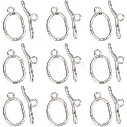 SUNNYCLUE 10Sets 304 Stainless Steel Toggle Clasps STAS-SC0008-84-1
