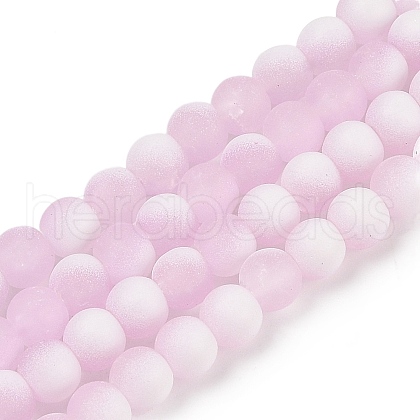 Frosted Crackle Glass Beads Strands X1-GLAA-U001-8mm-M03-1