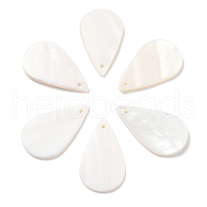Natural Cotton Shell Pendants SHEL-D082-01C-1