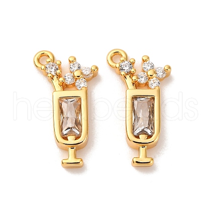 Brass Micro Pave Cubic Zirconia Pendants KK-K382-28G-03-1