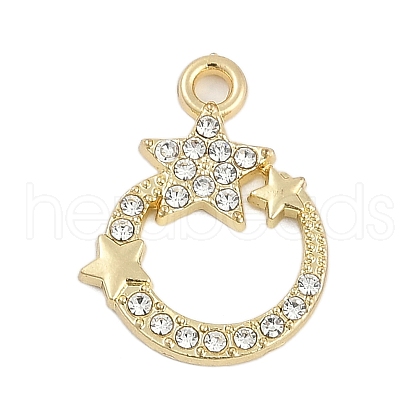 Rack Plating Alloy Micro Pave Rhinestone Pendants FIND-K020-05G-1