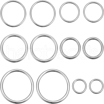 SUNNYCLUE 12Pcs 6 Styles 304 Stainless Steel Linking Rings FIND-SC0010-50-1