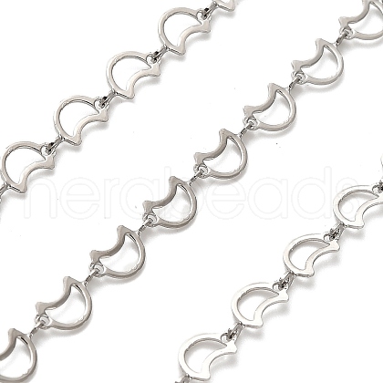 304 Stainless Steel Moon Link Chains CHS-A016-73P-A-1