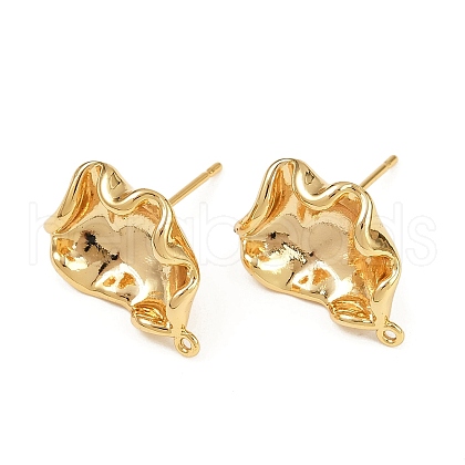 Brass Stud Earrings Findings KK-B137-14G-1