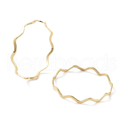 Ion Plating(IP) 304 Stainless Steel Wave Finger Rings X-RJEW-G298-01G-1