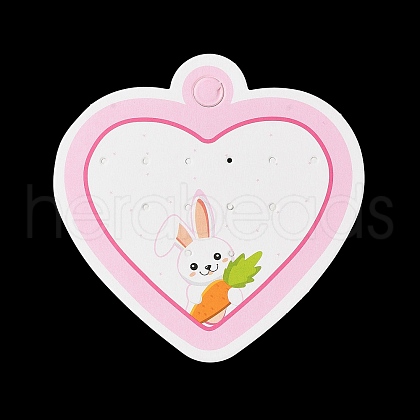 Heart Shaped Paper Earring Display Cards AJEW-A051-04-1