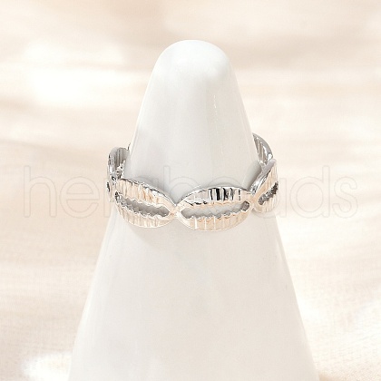 Brass Adjustable Cuff Rings for Women RJEW-B132-02A-P-1