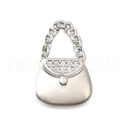 Brass Micro Pave Cubic Zirconia Pendants KK-C096-12P-1