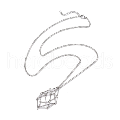 Non-Tarnish Stainless Steel Macrame Pouch Empty Stone Holder for Necklace Makings NJEW-JN04821-01-1