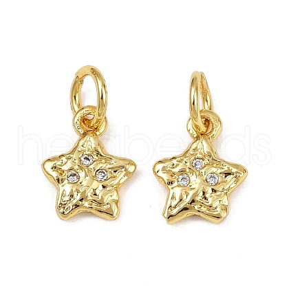 Brass Micro Pave Cubic Zirconia Pendants KK-D375-34G-01-1