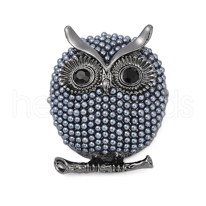 Owl Alloy Brooches for Backpack Clothes PALLOY-D361-22G-1