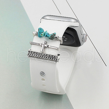 Synthetic Turquoise Watch Band Charms Set MOBA-PW0001-62E-1