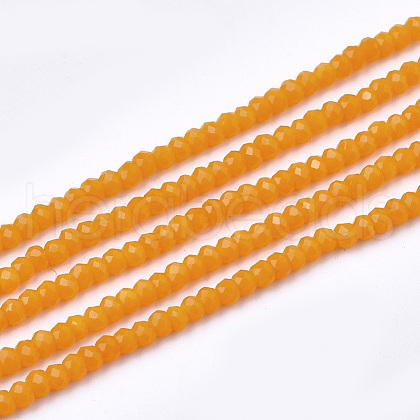Opaque Solid Color Glass Beads Strands X-GLAA-S178-14A-05-1