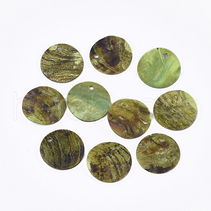 Spray Paint Natural Akoya Shell Pendants SHEL-S274-75C-08-1