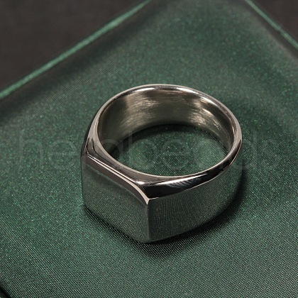 Square Stainless Steel Finger Rings WGB1DFB-19-1