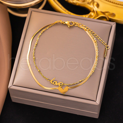 Stainless Steel Alloy Charm Anklets WG33B59-14-1