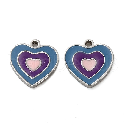 304 Stainless Steel Enamel Charms STAS-D018-06P-1