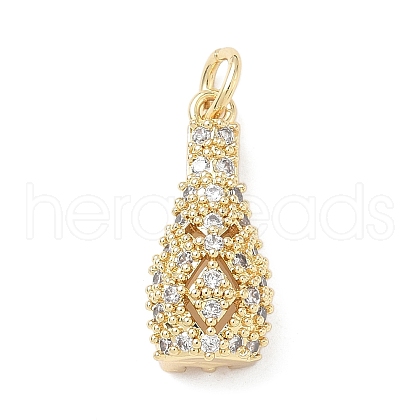 Brass Micro Pave Cubic Zirconia Pendants KK-D357-43G-1