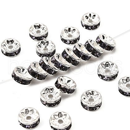 Brass Rhinestone Spacer Beads X-RB-A014-Z8mm-18S-1