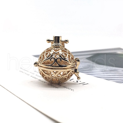 Brass Bead Cage Pendants PW-WG93607-01-1