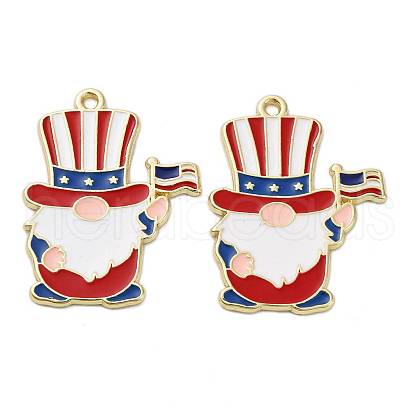 Independence Day Alloy Enamel Pendants ENAM-V002-02B-G-1