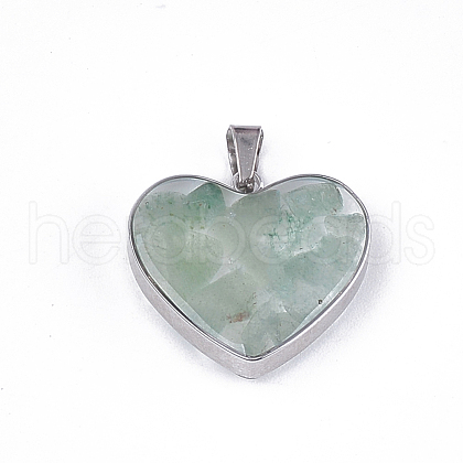 Natural Green Aventurine Pendants STAS-T043-01I-1