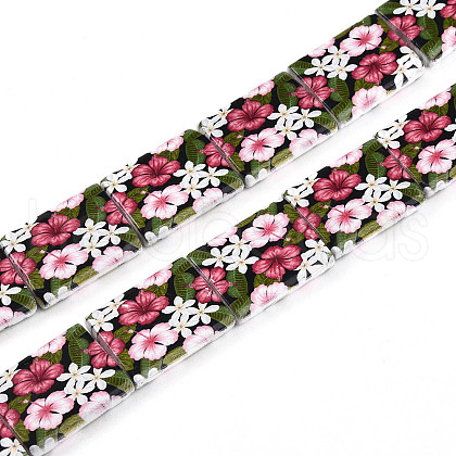 Printed Glass Beads GLAA-N008-01B-1